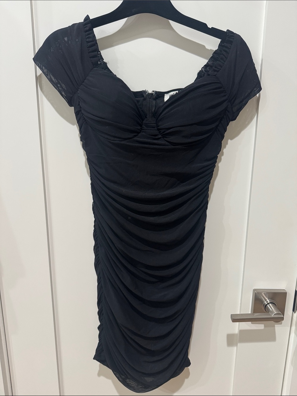 Privy Classic Black Ruched Cocktail Dress